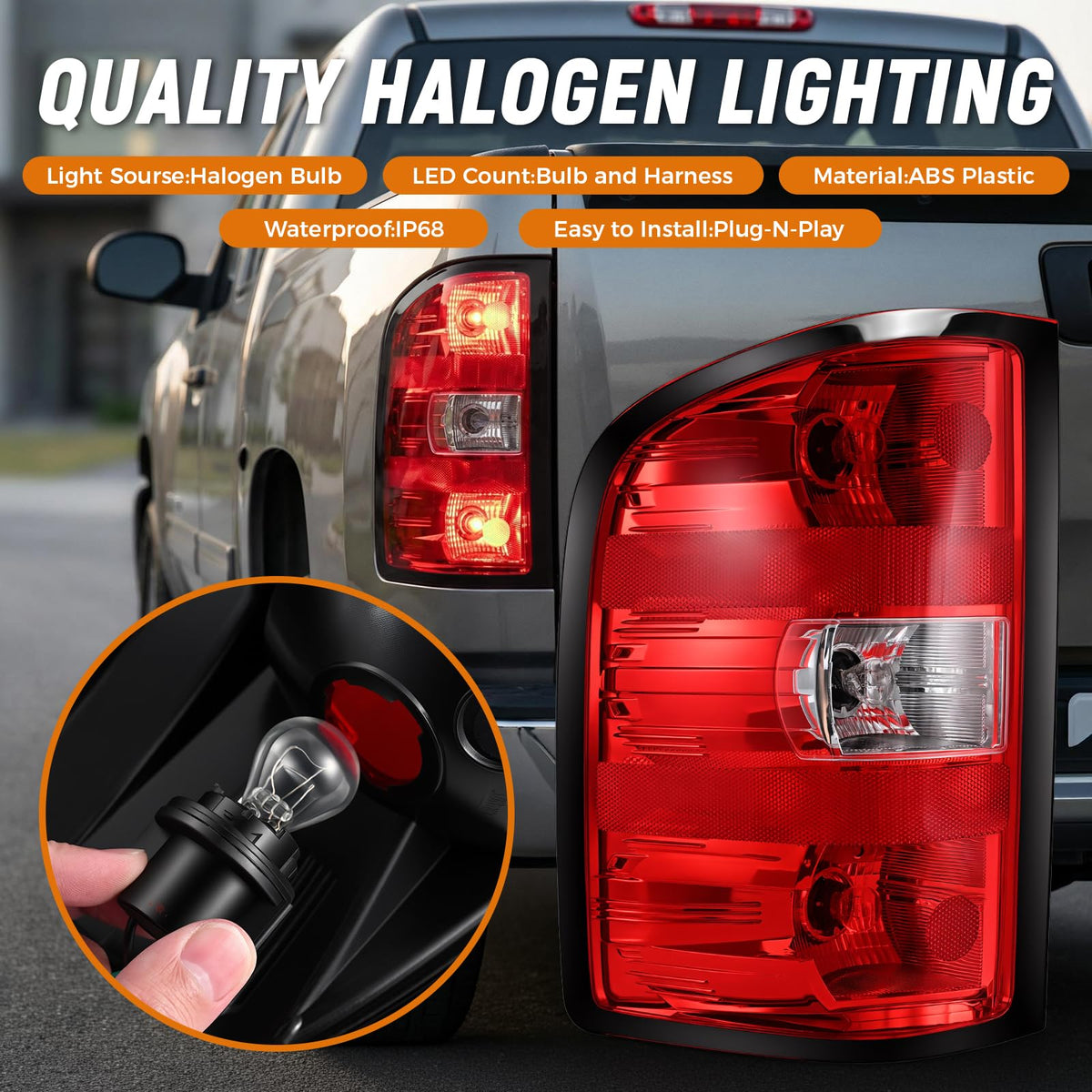 SHINEHOME tail light reverse mode showing white illumination for backing safety