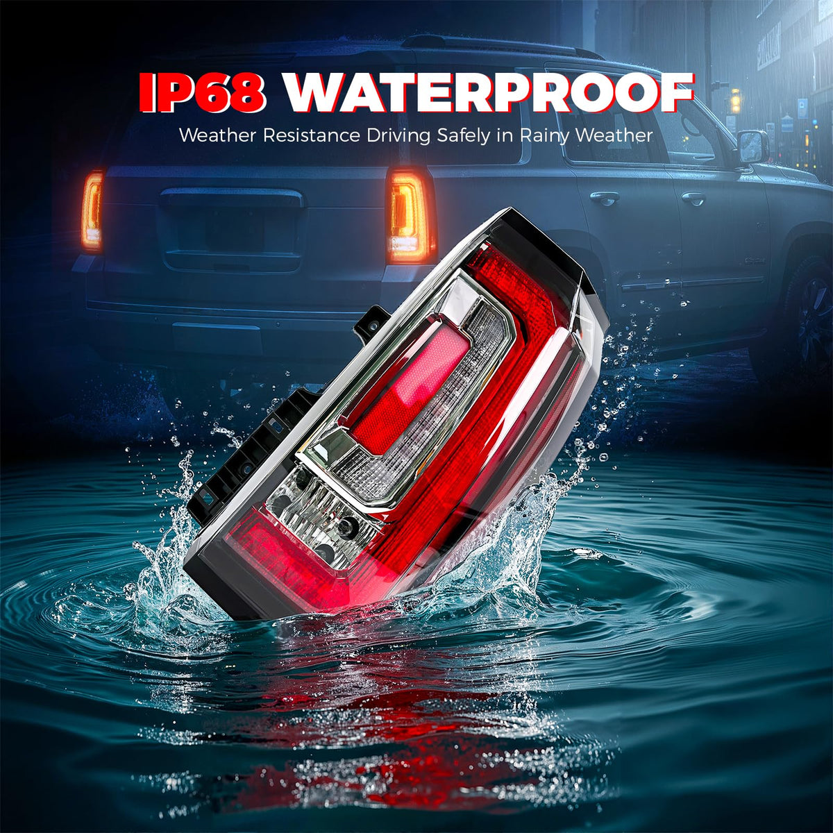 SHINEHOME illuminated brake light at night showing high visibility benefit
