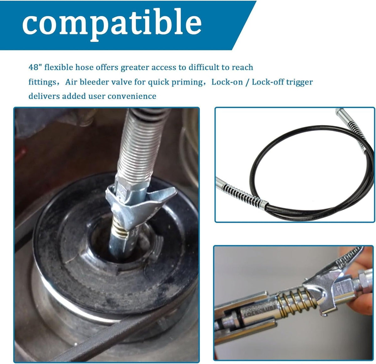 Shinelan hose flexibility closeup demonstrating bendability for tight spaces benefit
