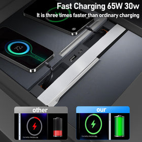 SHINELINERS installed in Model 3 Highland console demonstrating seamless integration
