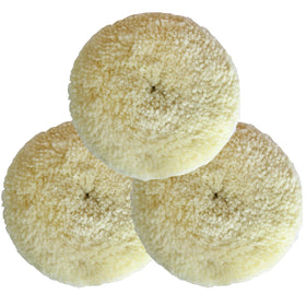 Shineyoo front view of 3-pack wool pads showing hook-and-loop and fitment for fast compounding