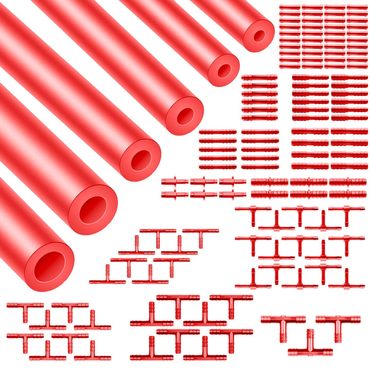 Shineyoo front packaging showing full red vacuum hose kit and connectors for easy identification