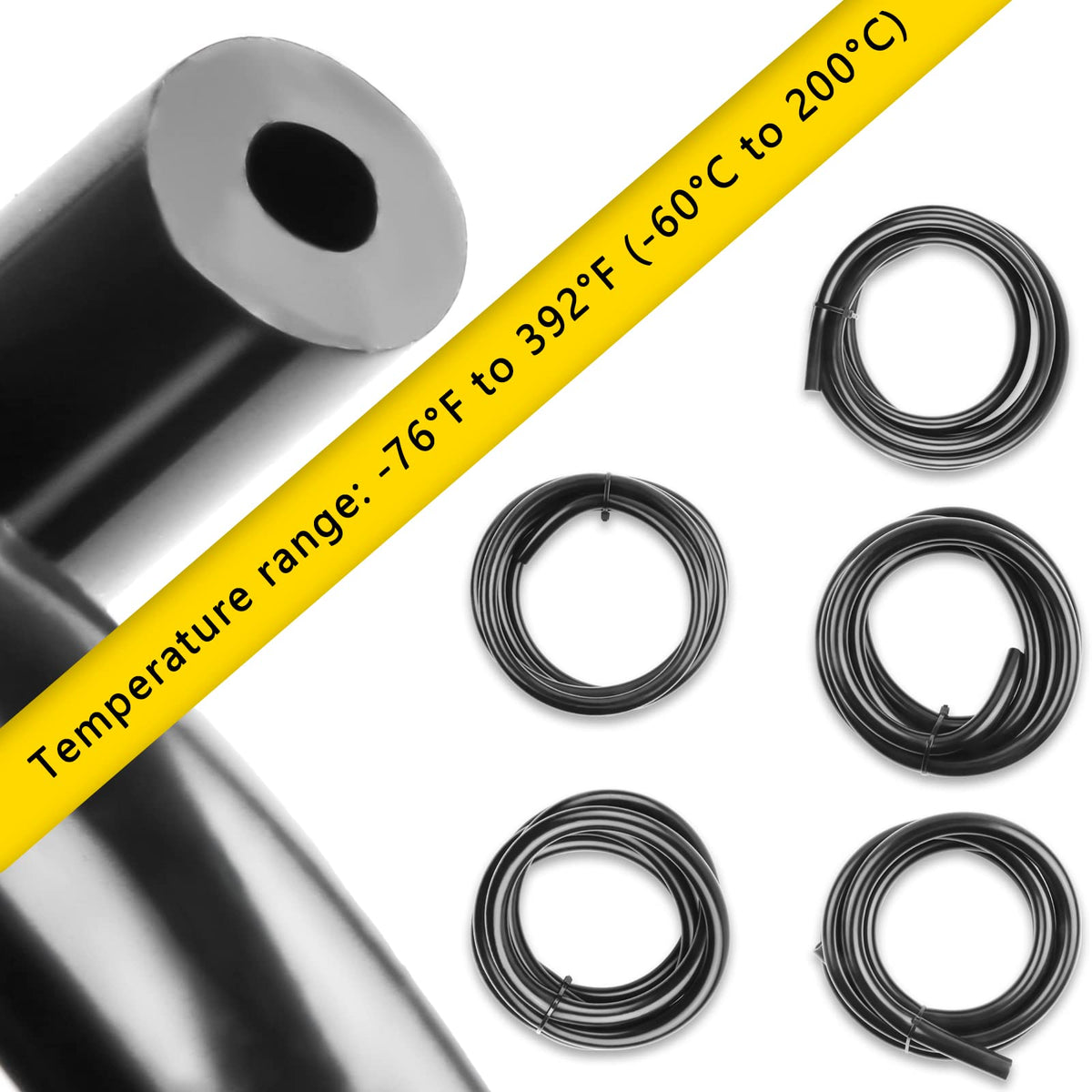 Shineyoo labeled hoses with size markings for easy identification and accurate cuts