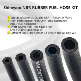 Shineyoo hoses next to ruler showing 5ft length and clear sizing benefit