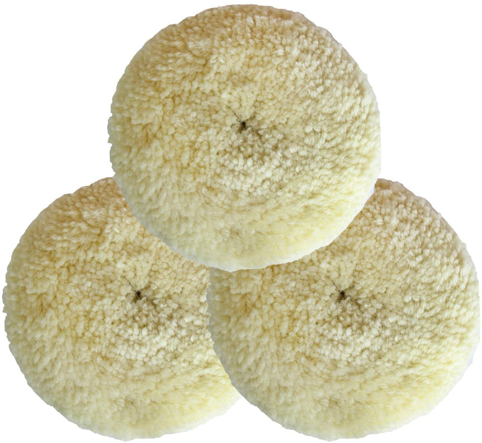 Shineyoo front view of 7-inch wool pad showing full face and thickness for effective cutting