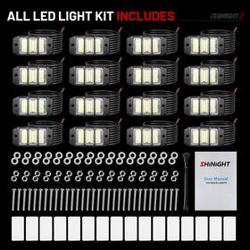 SHINIGHT lights illuminating a nighttime trail showing enhanced obstacle visibility benefit
