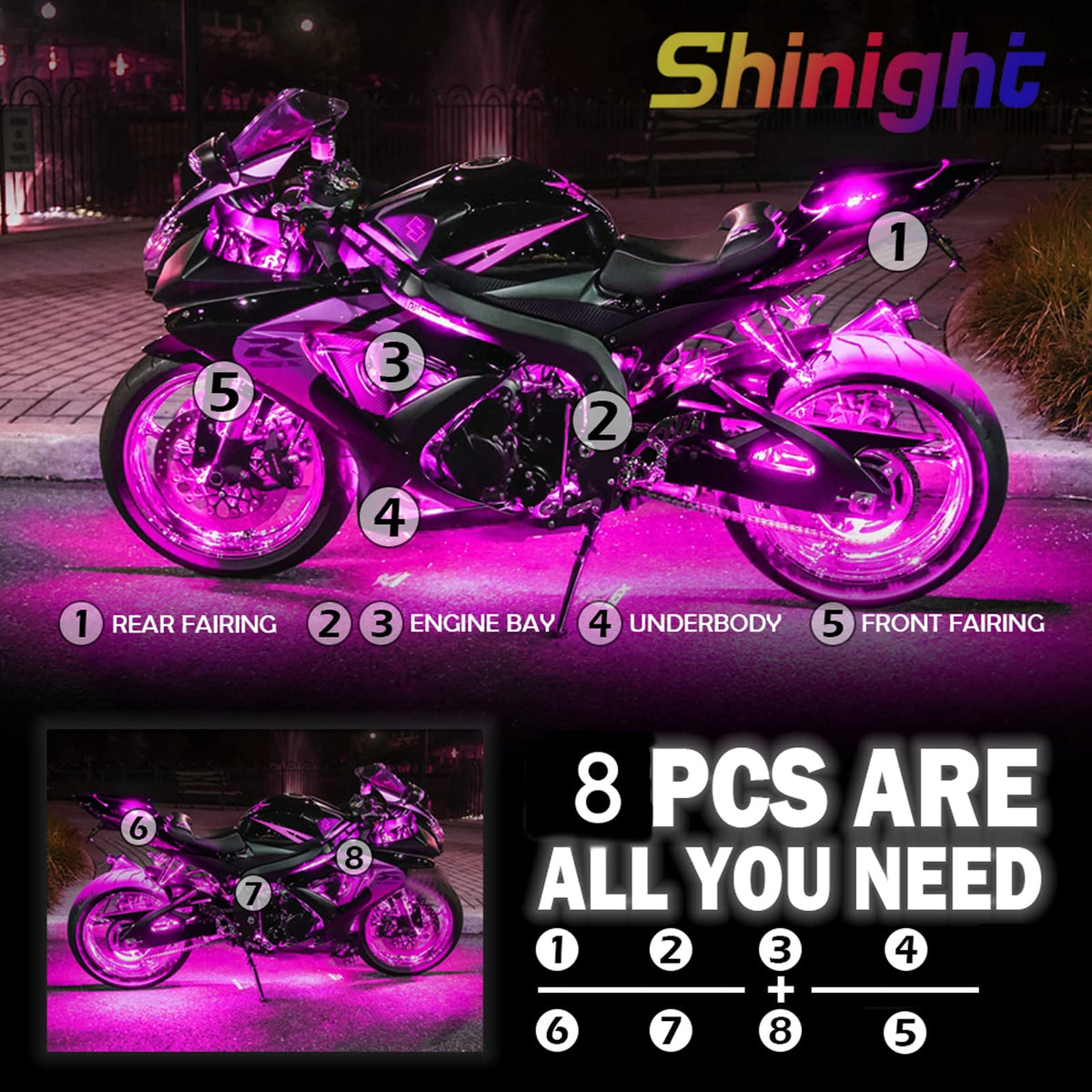 SHINIGHT close-up of SMD 5050 LED chips for vivid brightness