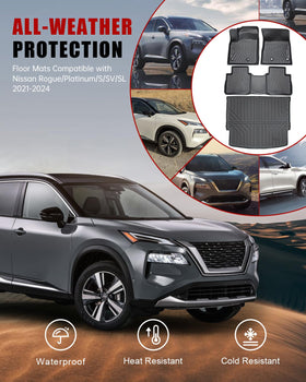SHINJEW rear mats covering footwells with durable all-weather defense
