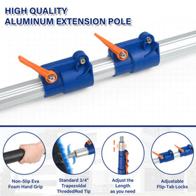 SHINMING fully extended pole reaching high window for safer cleaning