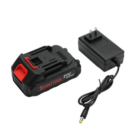 SHINTYOOL 21V battery front view showing compact design and reliable power