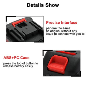 SHINTYOOL battery side label closeup showing voltage and capacity for clarity