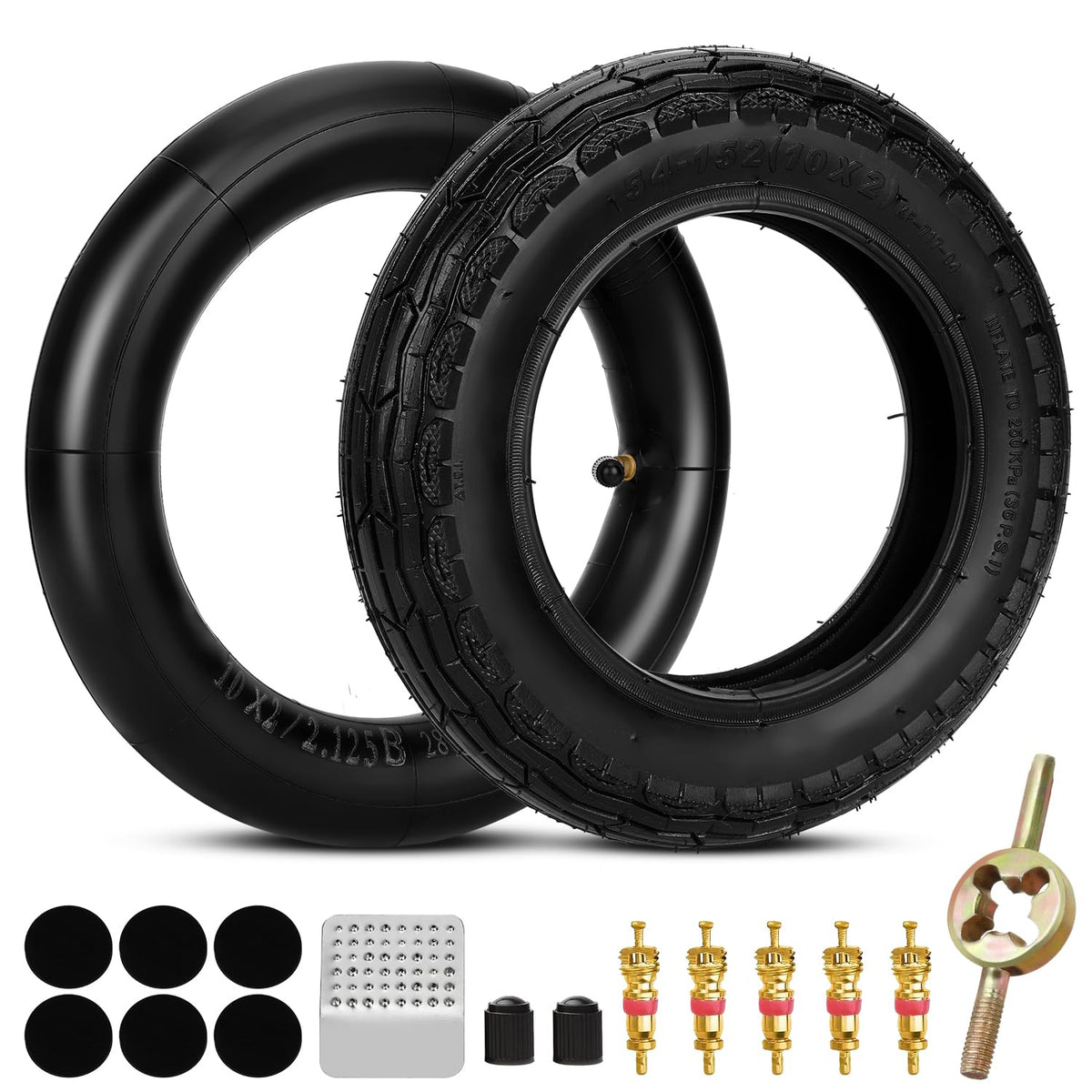 SHIQINHA front packaging showing 10x2 tire kit for quick replacement