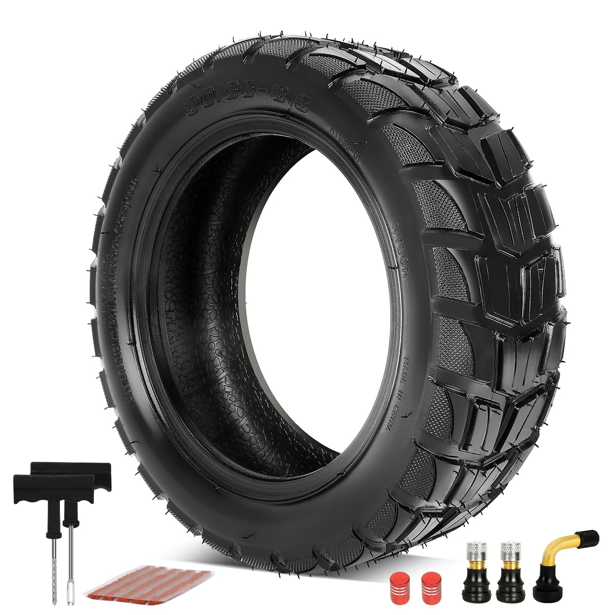 SHIQINHA front profile tire showing robust knobby tread for better traction