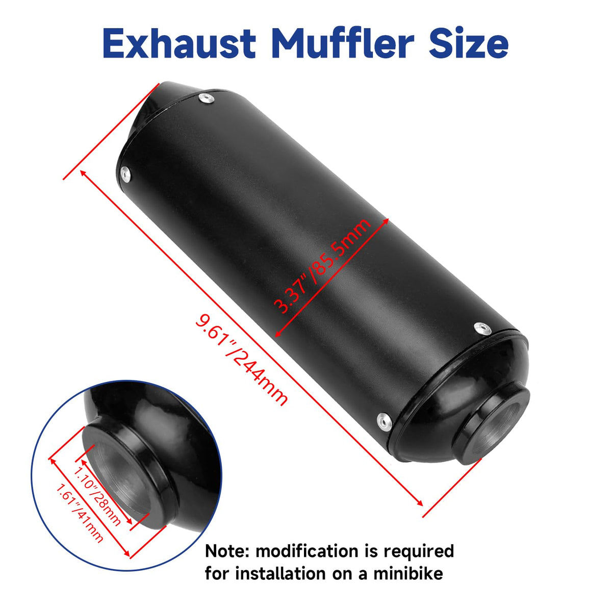 SHIQINHA close-up of 28mm inlet fitment offering easy slip-on installation benefit