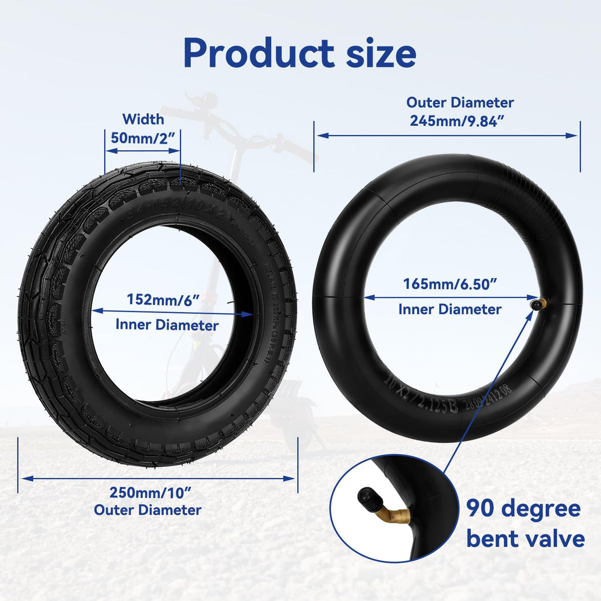 SHIQINHA inner tube with included repair kit for fast roadside fixes