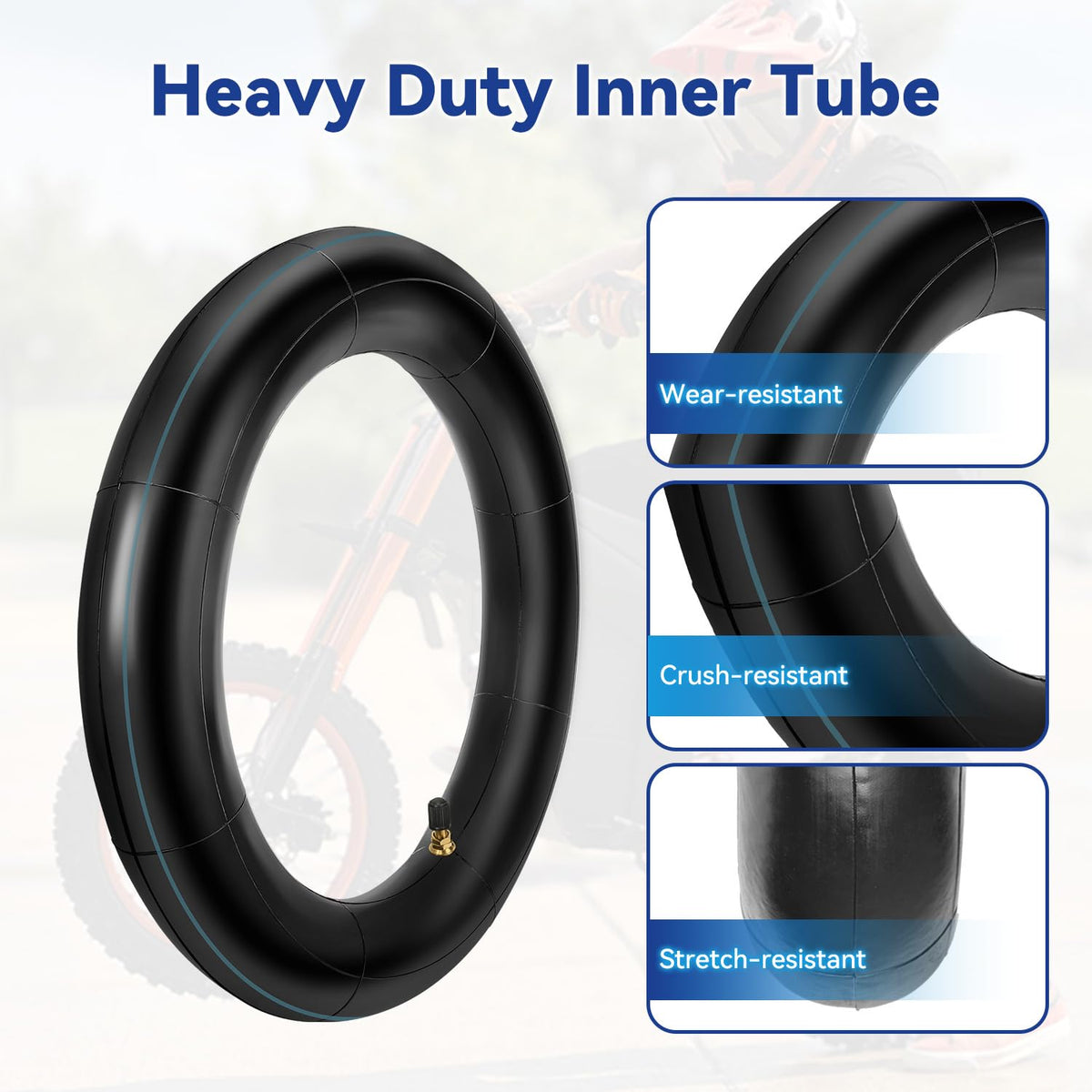 SHIQINHA inner tube pictured with included repair kit for convenient roadside fixes