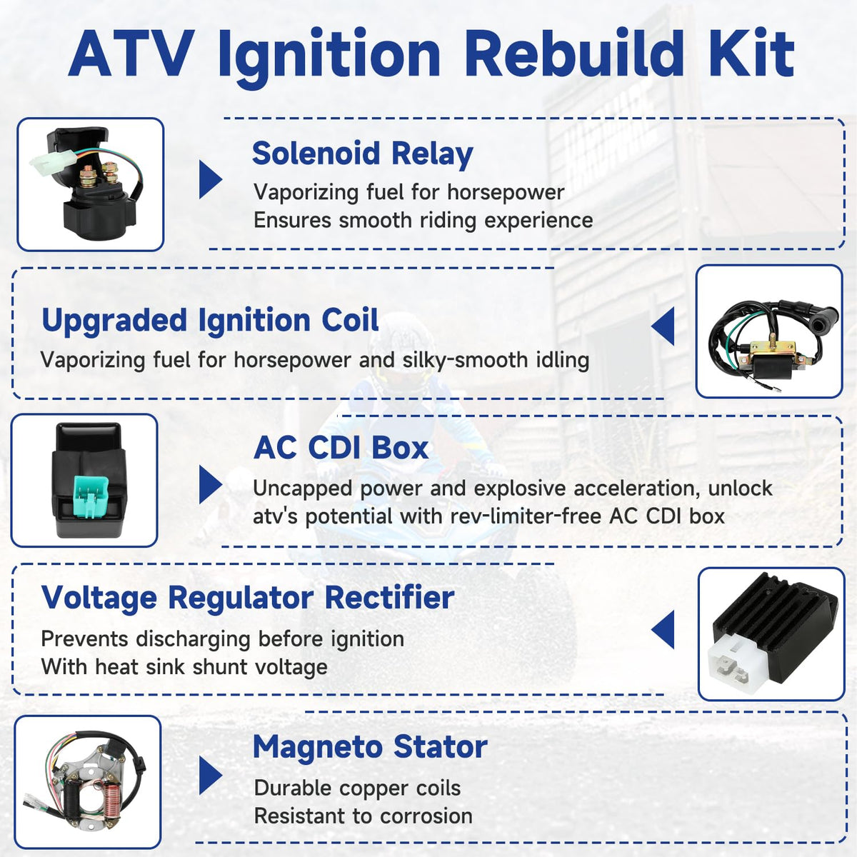 SHIQINHA carburetor installed on an ATV engine, benefit of direct-fit replacement for quick repair