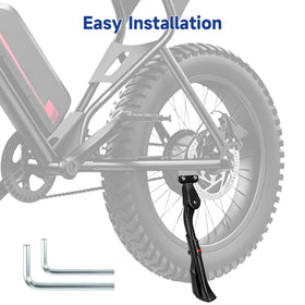 SHIQINHA kickstand stability demonstration on gravel proving anti-tip performance