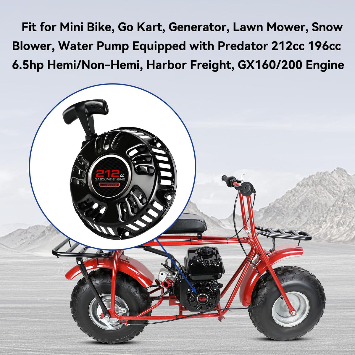 SHIQINHA mounted on a mini bike engine demonstrating compatibility