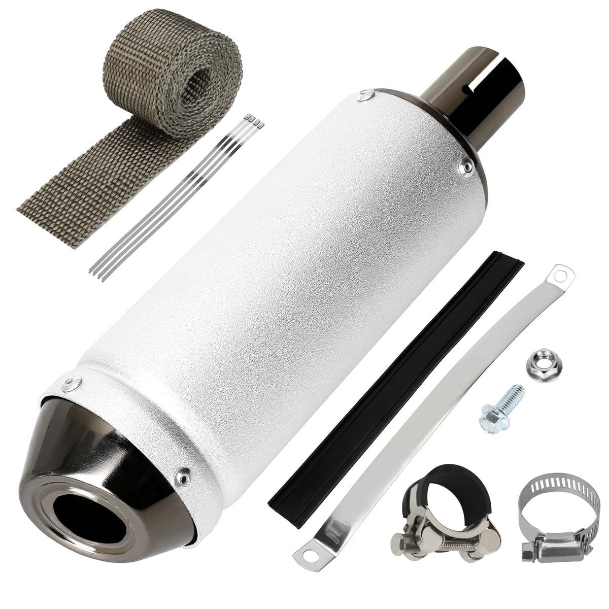 SHIQINHA front view of muffler showing compact durable body and confident styling