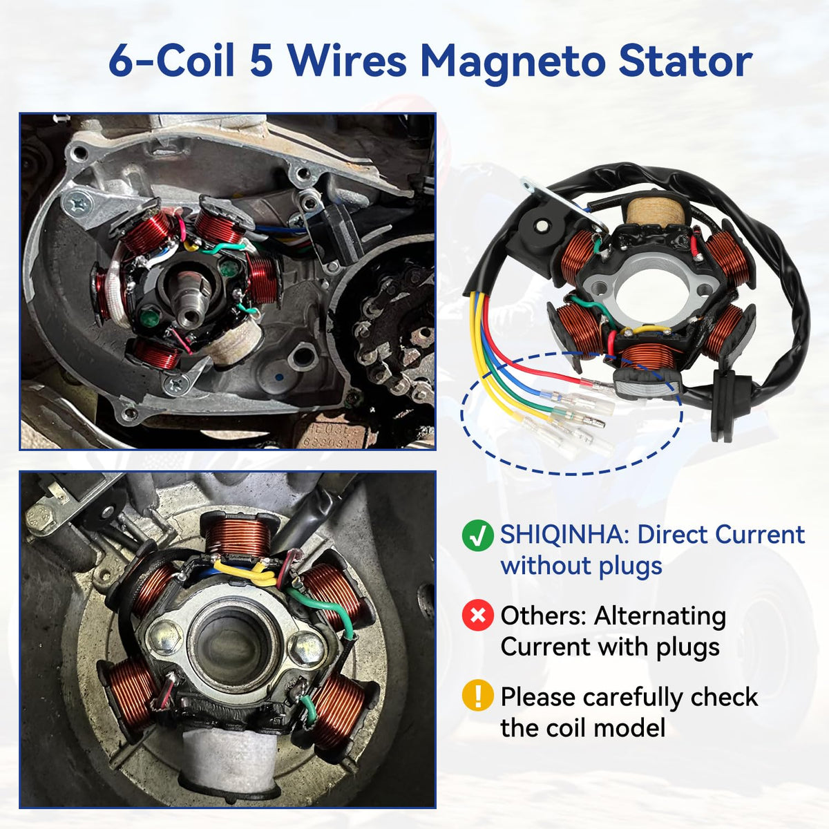 SHIQINHA multi-function switch and ignition key set illustrating simplified rider controls