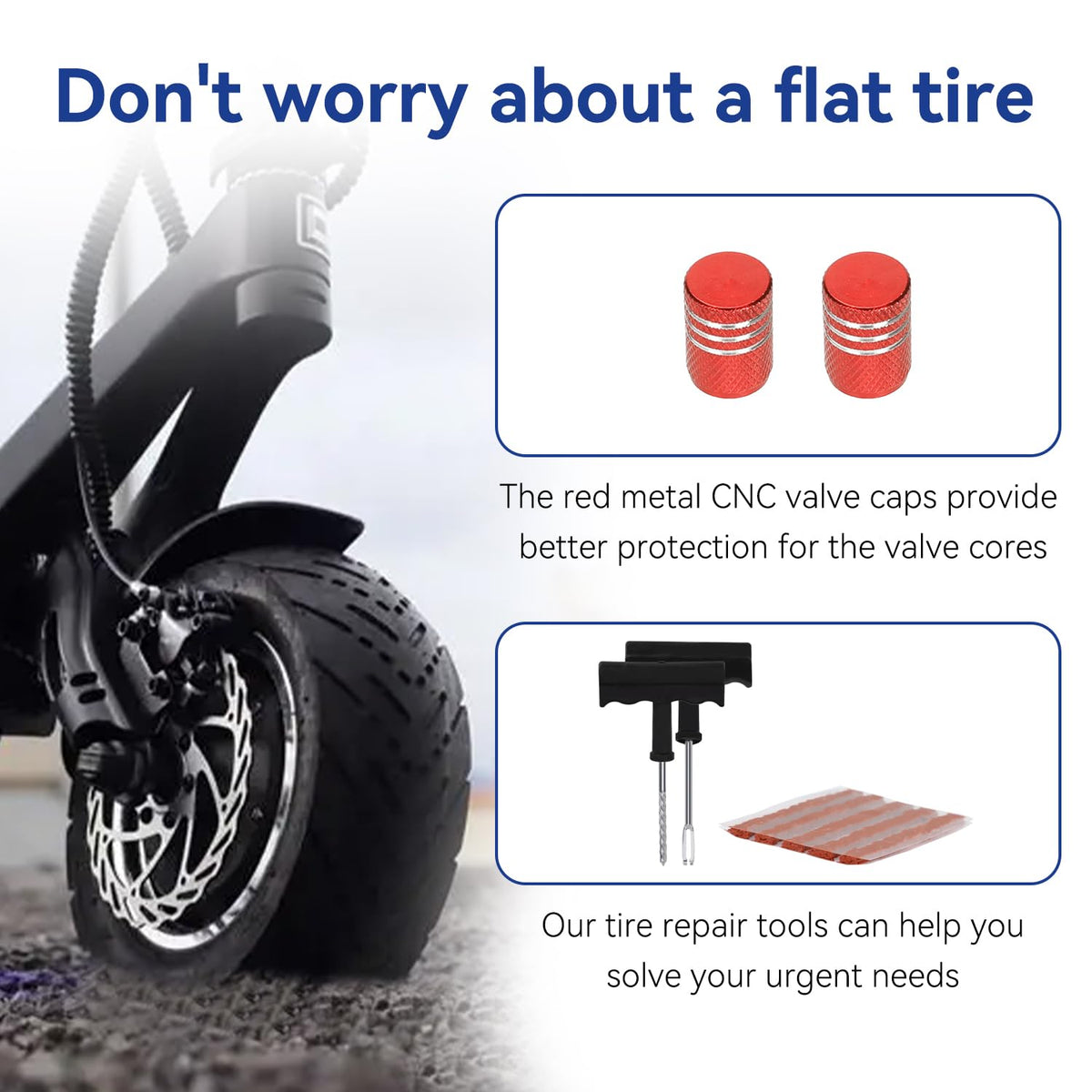SHIQINHA tire next to ruler showing 6.5-inch rim compatibility for sizing