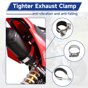 SHIQINHA side profile mounted demonstrating secure fit on exhaust pipe