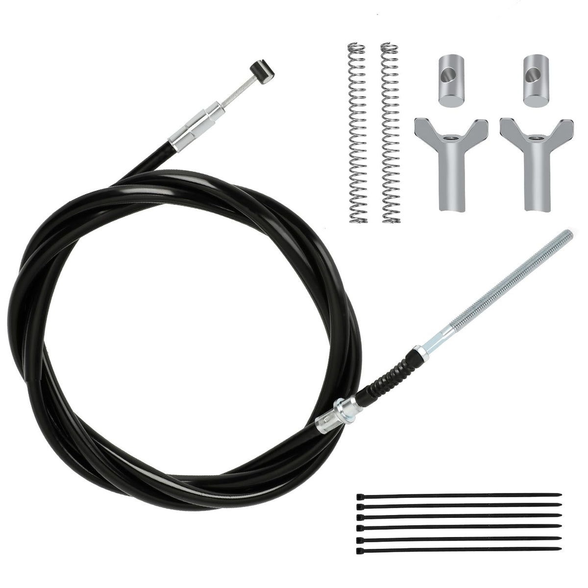 SHIQINHA front packaging showing complete TRX350 rear brake cable kit benefits durability