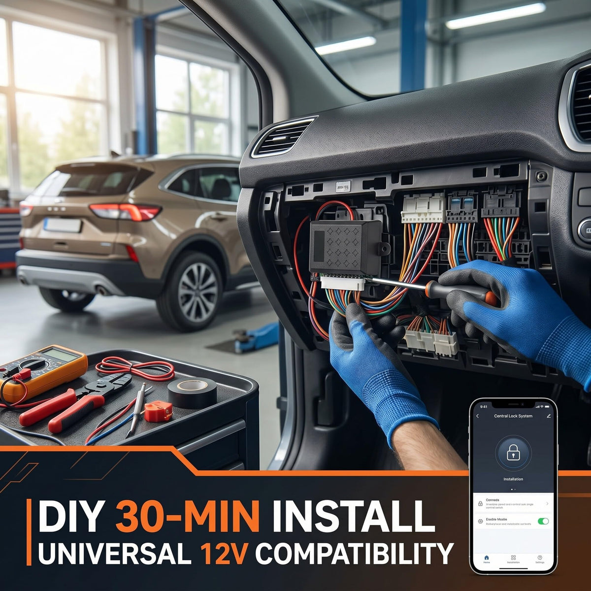 Shkalacar door actuator connection showing reliable locking activation