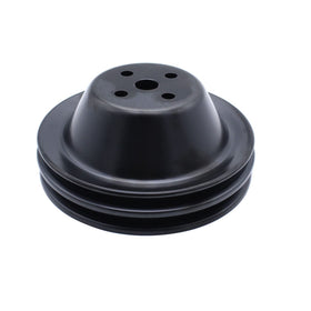 SHLPDFM front view short water pump pulley showing bolt pattern and finish for reliable fit