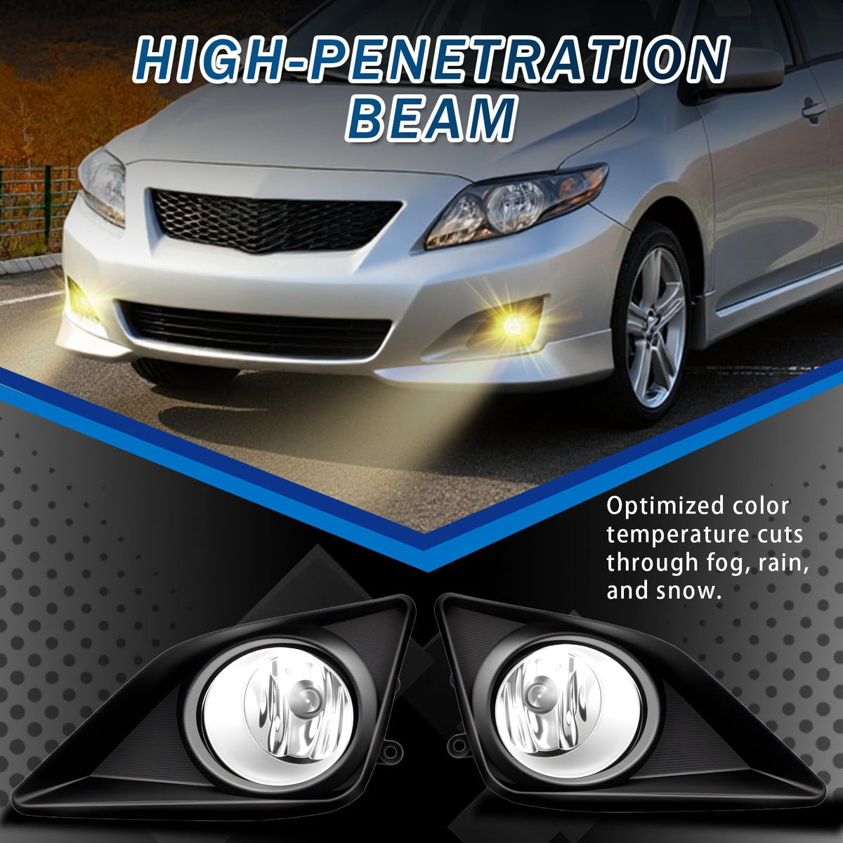 Shocklight H11 halogen bulb and socket showing bright, dependable illumination