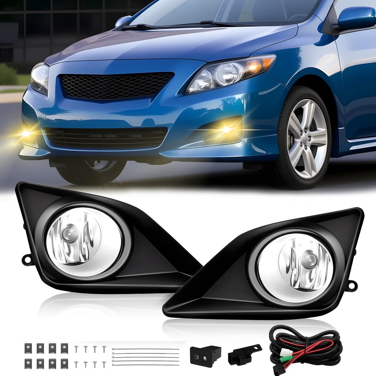 Shocklight lifestyle night drive image showing improved road-edge visibility