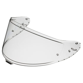 Shoei face shield front view showing clear optics and wide field of vision