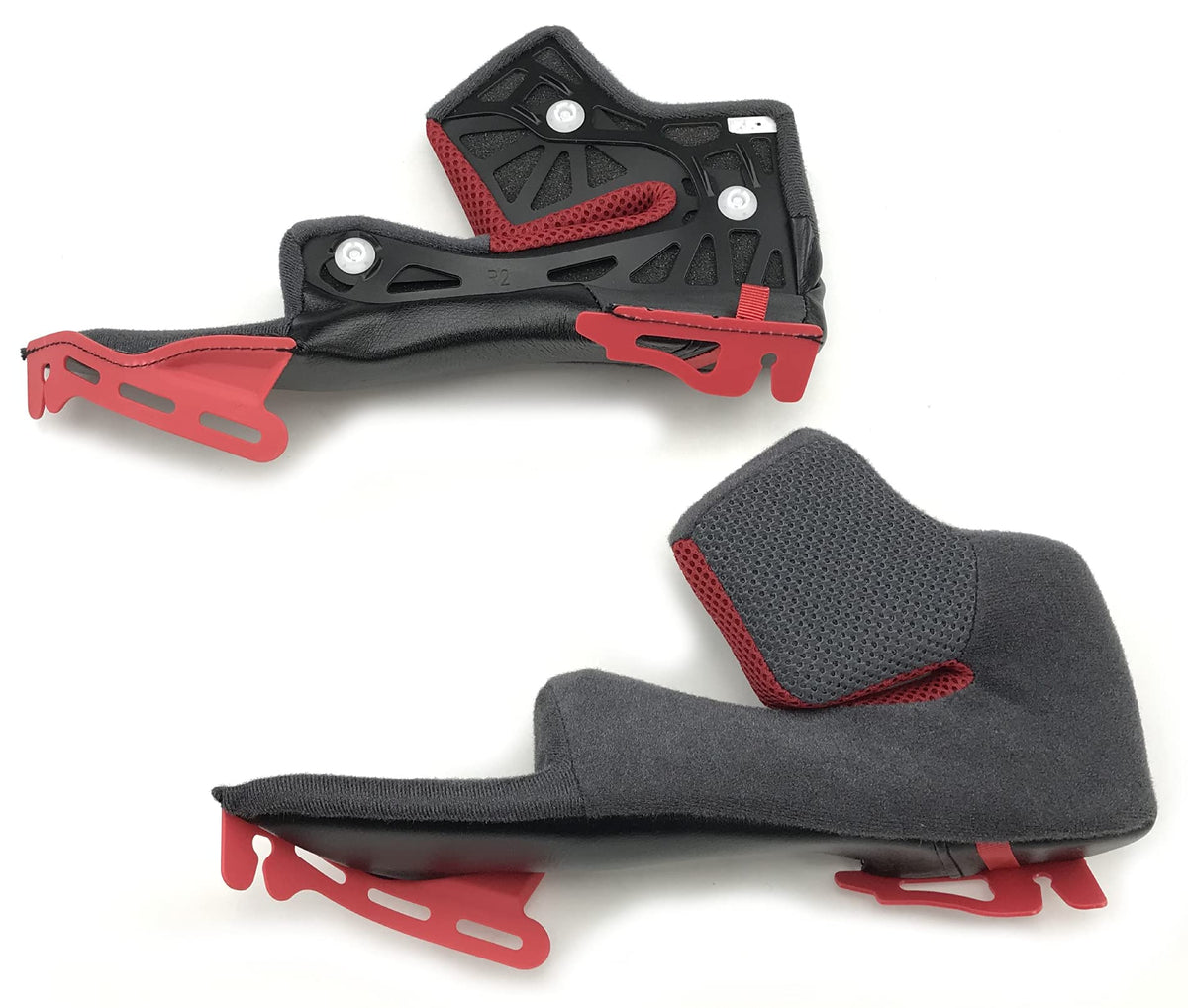 Shoei RF-1400 cheek pad front view showing fit and improved comfort