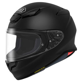 Shoei RF-1400 front view showing sleek shell and road stability benefit