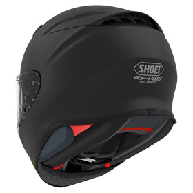 Shoei RF-1400 shield close-up showing CWR-F2 seal for windproof comfort