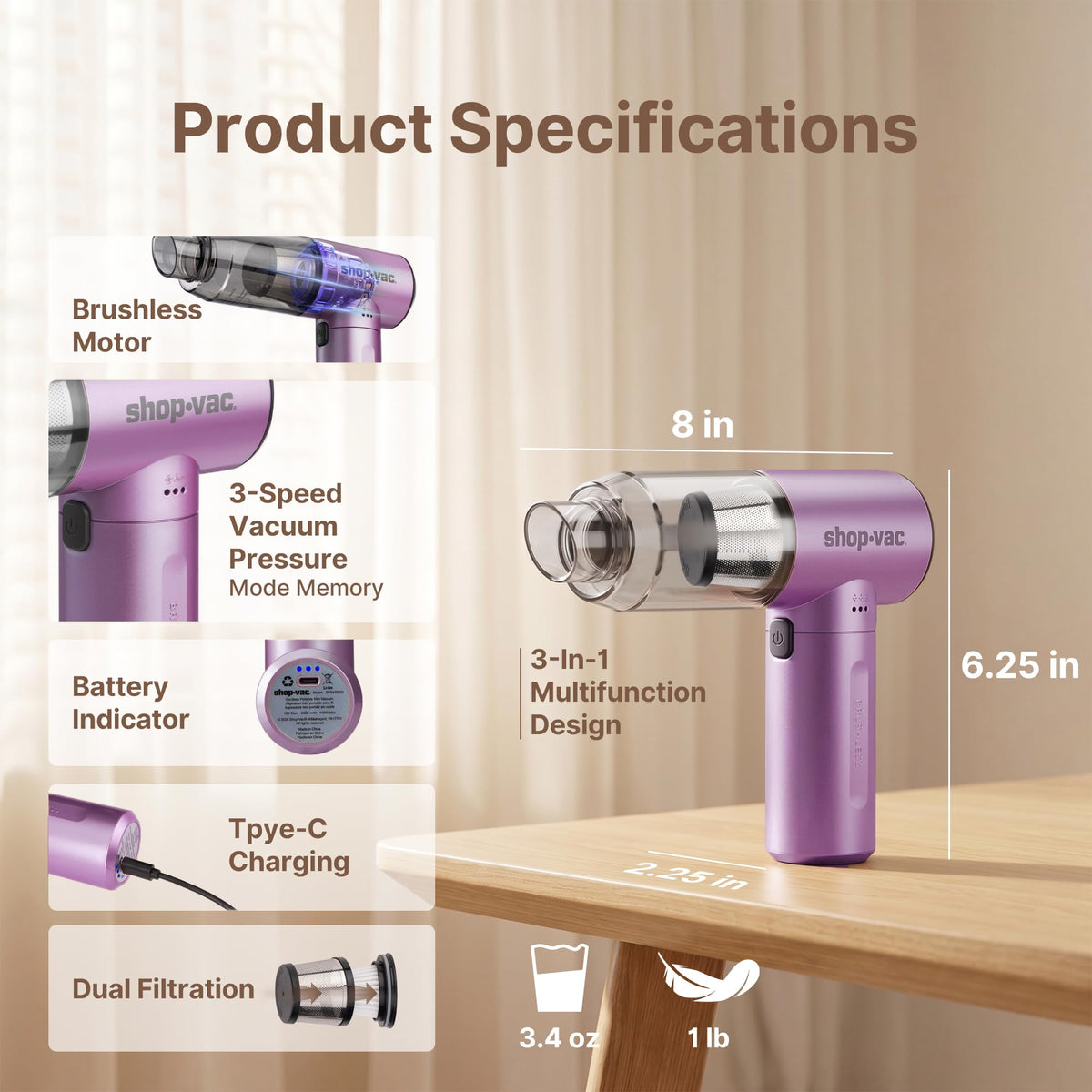 Shop-Vac S4 accessories laid out including nozzles and storage bag for versatility