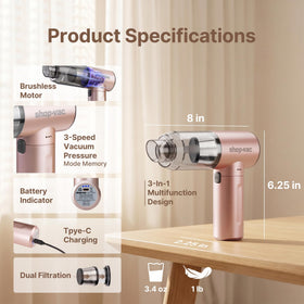 Shop-Vac S4 closeup of detachable metal and HEPA-10 filter for improved particle capture
