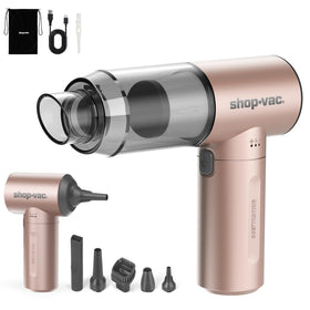 Shop-Vac S4 front view in champagne showing compact cordless design and easy-grip