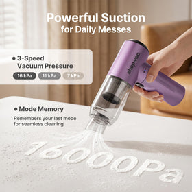 Shop-Vac S4 cleaning car seat gap demonstrating strong suction for crumbs