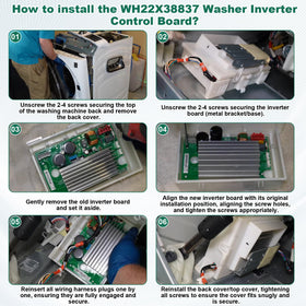 showingo technician installing inverter board in washer demonstrating quick DIY repair advantage