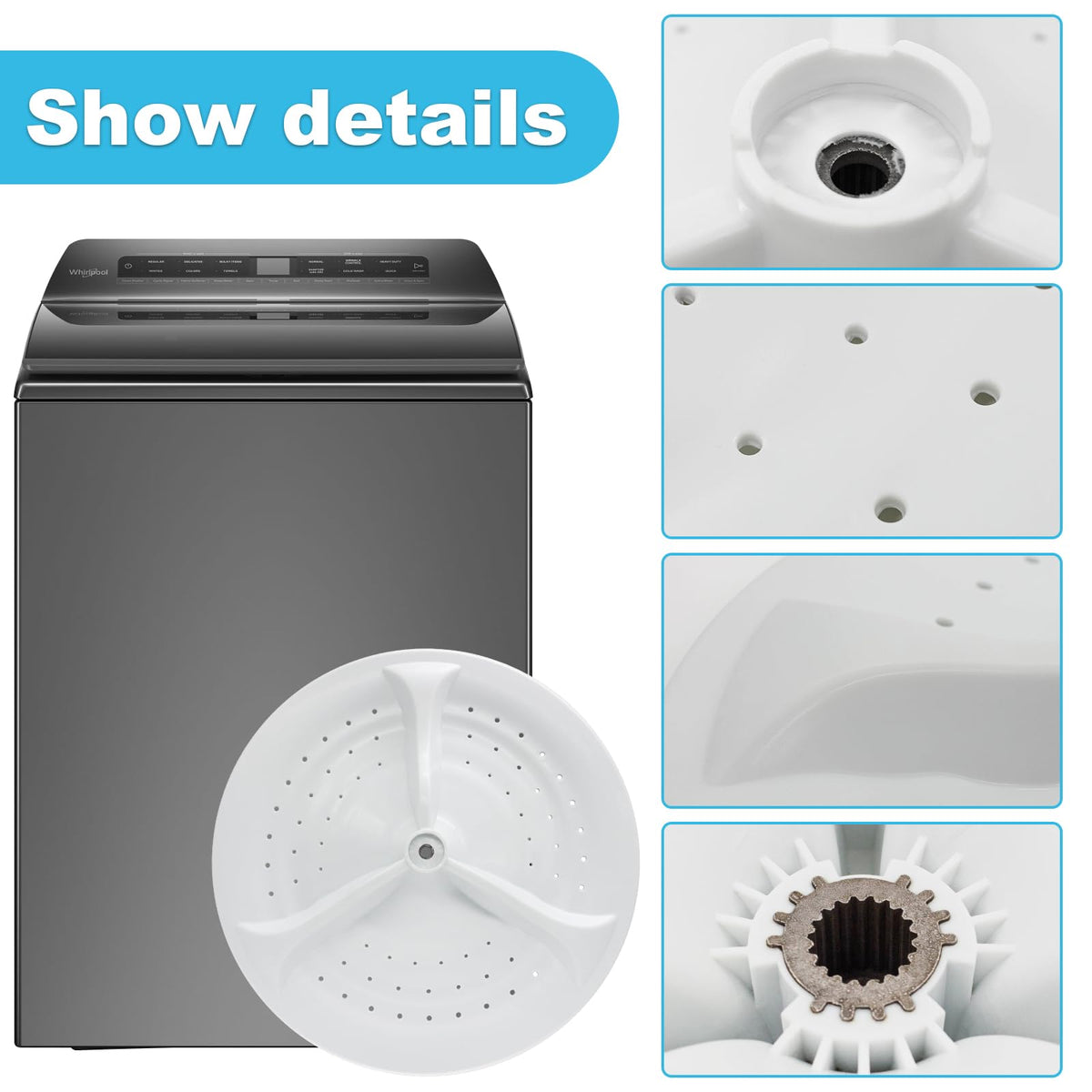 showingo teeth closeup showing durable hub for reliable drive engagement
