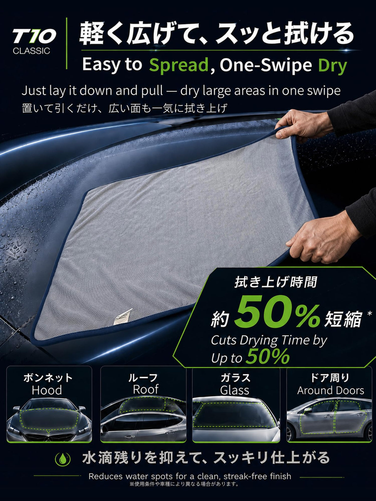 SHSCLY towel drying side mirror showing clear glass benefit