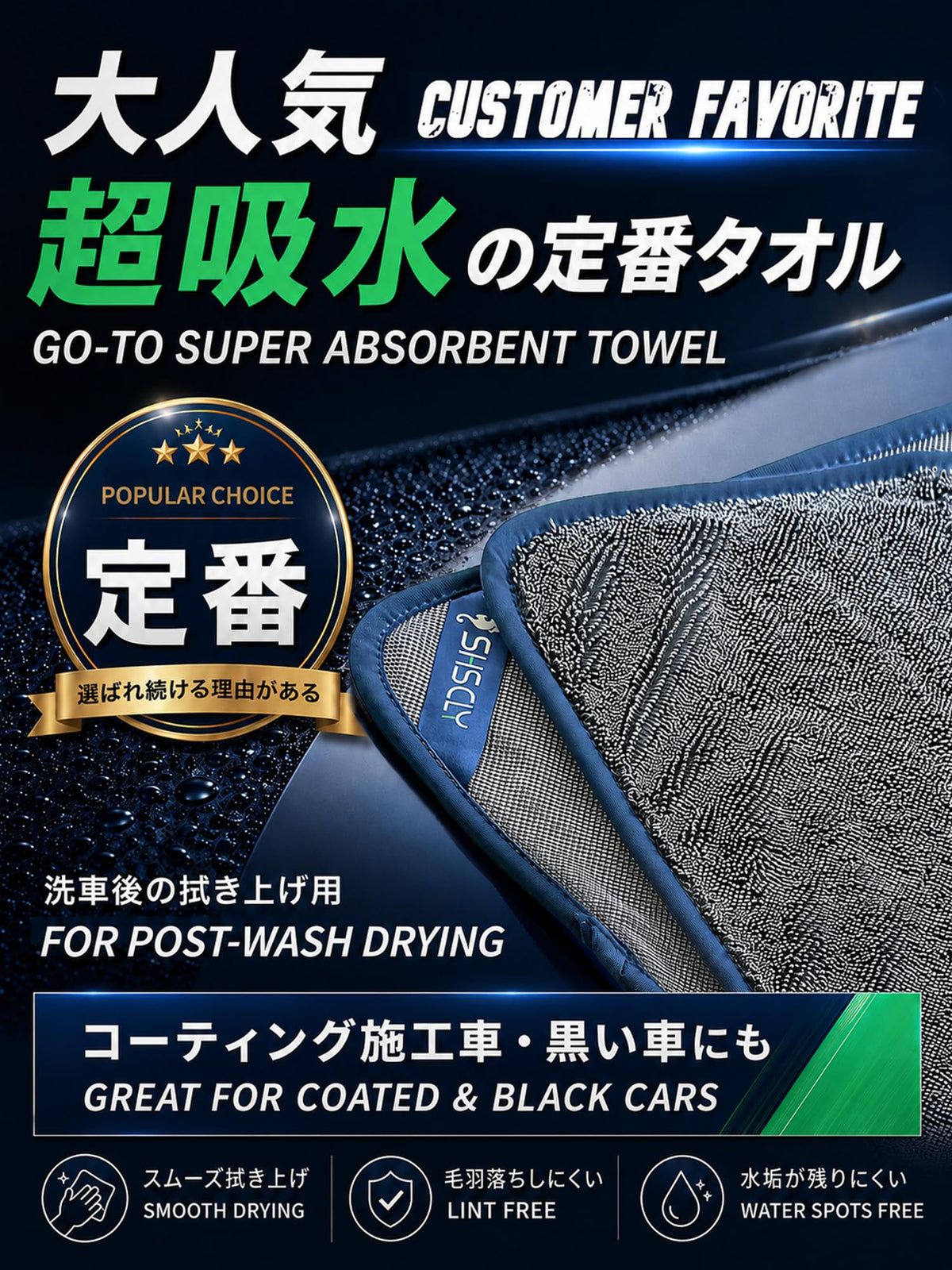 SHSCLY close-up of twist-loop microfiber texture for fast absorption