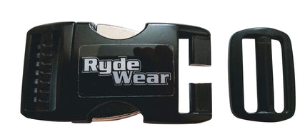 Shubandit RydeWear front view buckle mounted on helmet shows easy conversion and security