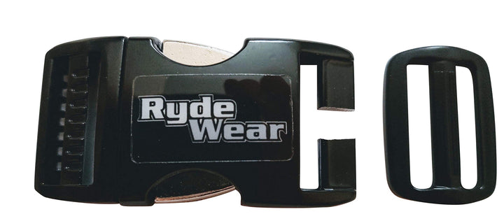 Shubandit RydeWear front view buckle mounted on helmet shows easy conversion and security
