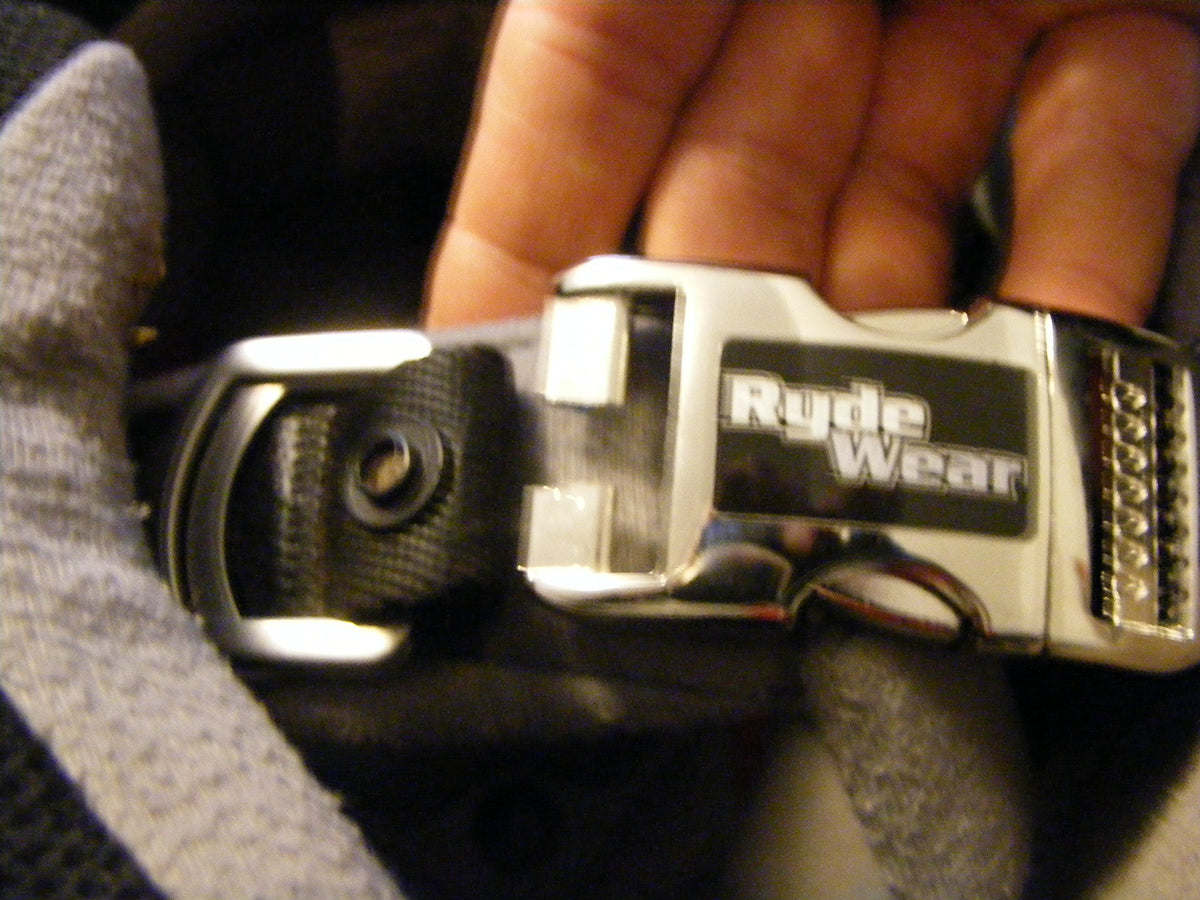 Shubandit RydeWear shown being released with gloved hand for fast one-handed operation