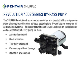 SHURFLO closeup of label and specs that helps confirm model and performance benefit: easy identification