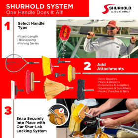 Shurhold 102CH close-up of SHUR-LOK connection demonstrating secure attachment