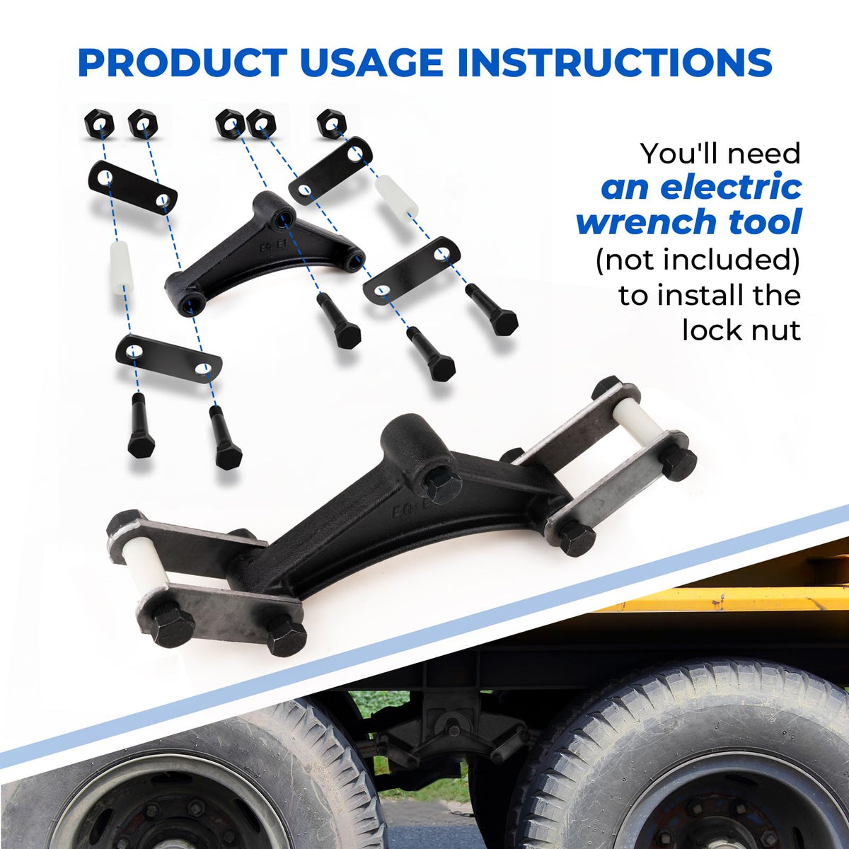 Siapupy nylon bushings and 3-3/8 inch bolts laid out for quick identification